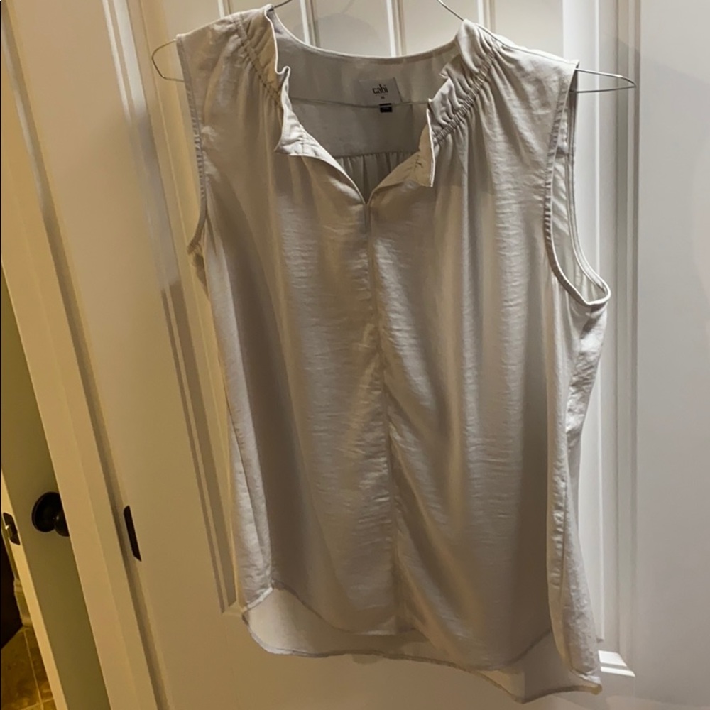 Silver/white tank blouse